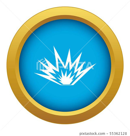 Nuclear explosion icon blue vector isolated - Stock Illustration ...
