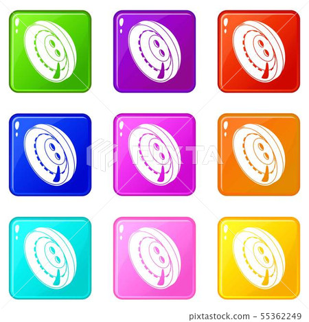 Men clothes button icons set 9 color collection - Stock Illustration ...