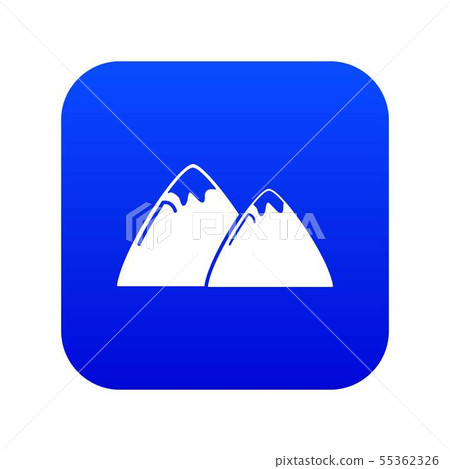 Mountain icon blue vector 55362326