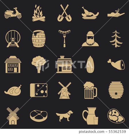 Storehouse icons set, simple style-插圖素材 [55362539] - PIXTA圖庫
