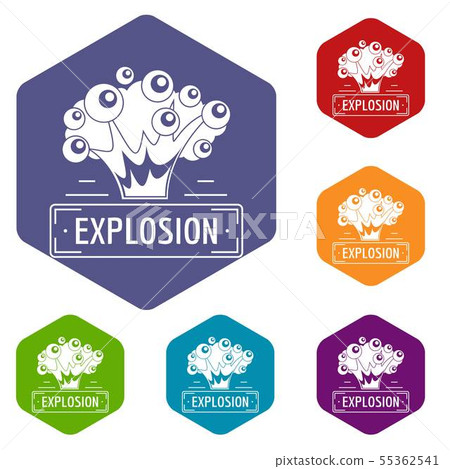 Art explosion icons vector hexahedron - Stock Illustration [55362541 ...