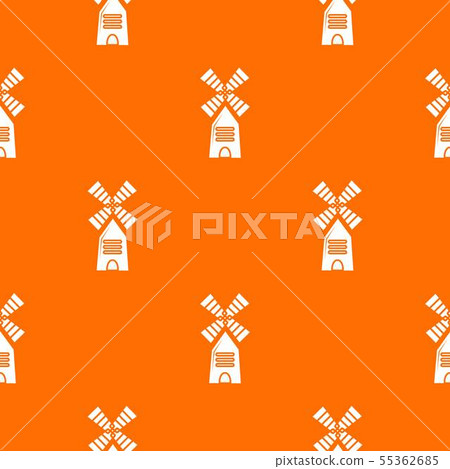 Farm windmill pattern vector orange Farm windmill pattern vector orange 55362685