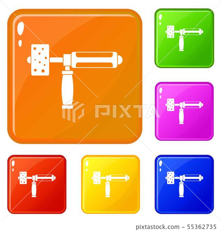 Precision grinding machine icons set vector color 55362735
