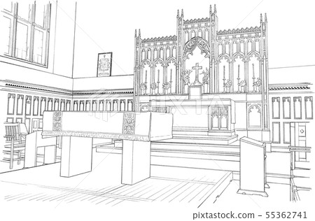 動畫片樣式筆圖畫例證教會 插圖素材 55362741 Pixta圖庫