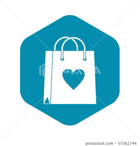 Shopping bag icon, simple style 55362744