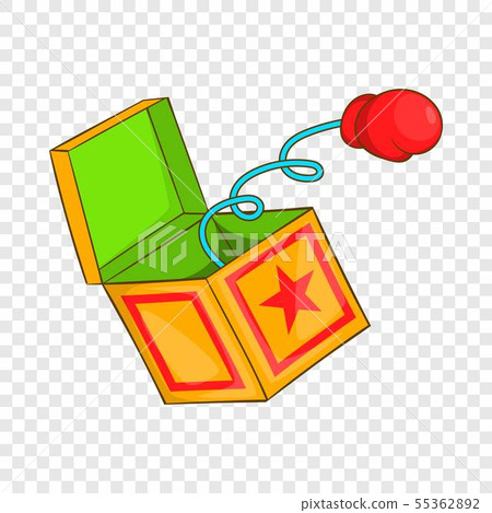 Red boxing glove on spring icon, cartoon style Red boxing glove on spring icon, cartoon style 55362892