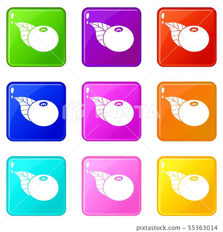 Bearberry icons set 9 color collection Bearberry icons set 9 color collection 55363014