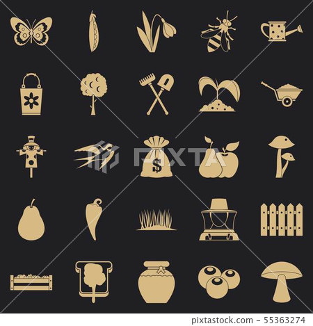 Agronomy icons set, simple style 55363274