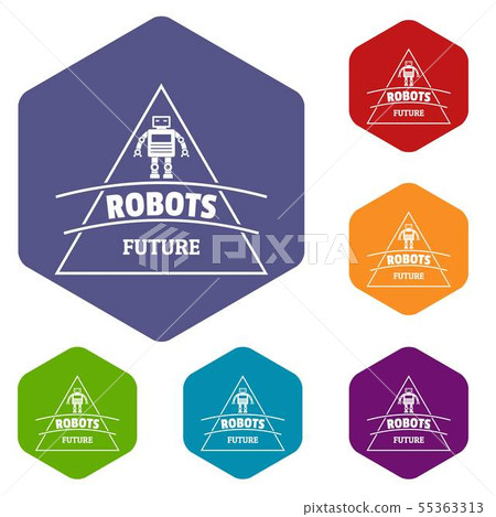 Robot future icons vector hexahedron - Stock Illustration [55363313 ...