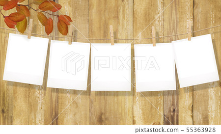 背景 - 木紋 - 寶麗來照片分支 - 秋葉 - 框架模板 55363928