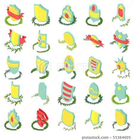 Victory icons set, isometric style 55364005