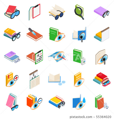 Visually impaired icons set, isometric style Visually impaired icons set, isometric style 55364020