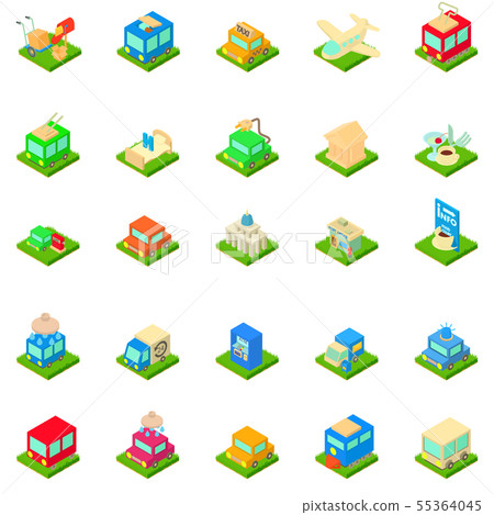 Urban infrastructure icons set, isometric style 55364045