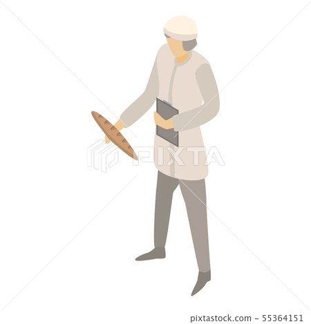 Woman bakery icon, isometric style Woman bakery icon, isometric style 55364151