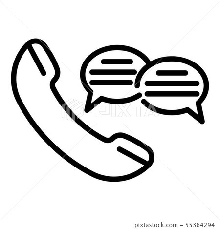 Chat call center icon, outline style 55364294