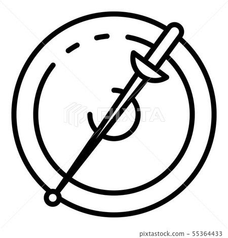 Fencing sword and shield icon, outline style 55364433
