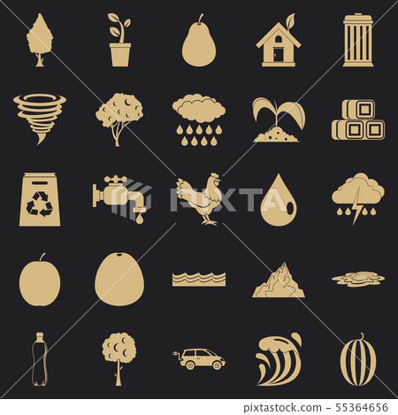 Pure water icons set, simple style 55364656