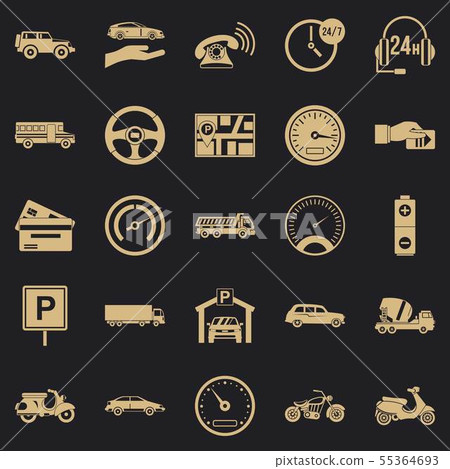Parking icons set, simple style 55364693