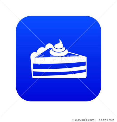 Piece of cake icon digital blue 55364706