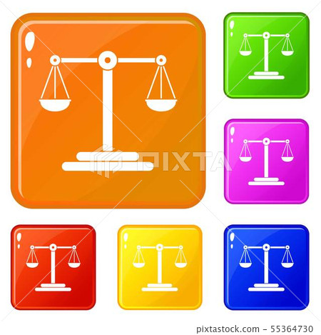 Scales balance icons set vector color Scales balance icons set vector color 55364730