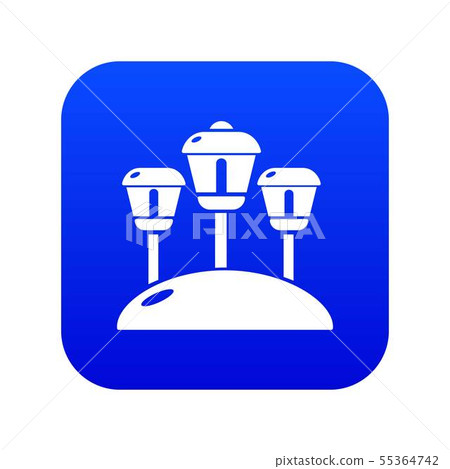 Solar lamps garden light icon blue vector Solar lamps garden light icon blue vector 55364742