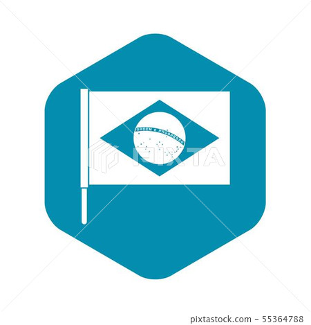 Flag of Brazil icon, simple style Flag of Brazil icon, simple style 55364788