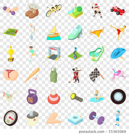 Activity man icons set, cartoon style 55365069