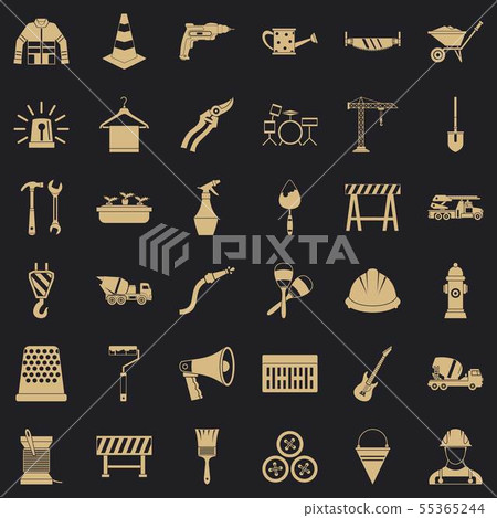 Tool icons set, simple style 55365244