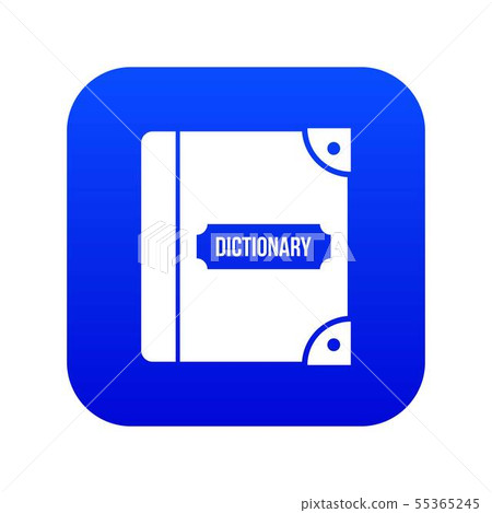 English dictionary icon digital blue 55365245