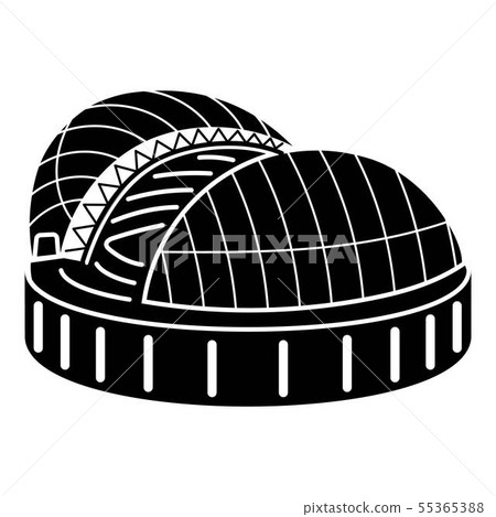 Stadium with sliding dome icon, simple style Stadium with sliding dome icon, simple style 55365388