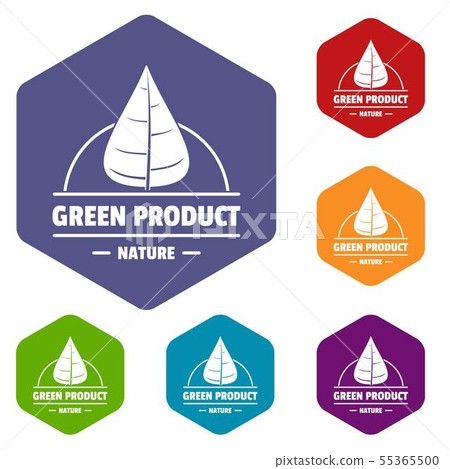 Eco vegan icons vector hexahedron Eco vegan icons vector hexahedron 55365500