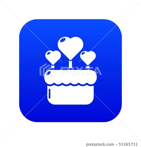 Wedding cake icon blue vector Wedding cake icon blue vector 55365731
