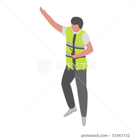 Marine port man icon, isometric style Marine port man icon, isometric style 55365732