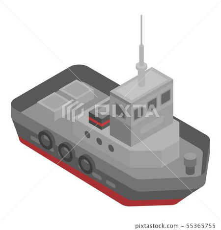 Tugboat icon, isometric style Tugboat icon, isometric style 55365755