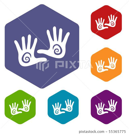 Hand icons vector hexahedron Hand icons vector hexahedron 55365775