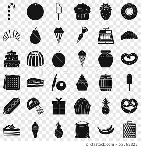 Confectionery icons set, simple style Confectionery icons set, simple style 55365828