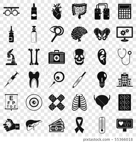 Medicine diagnostic icons set, simple style 55366018