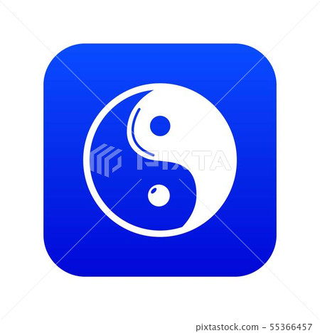 Yin yang symbol taoism icon blue vector Yin yang symbol taoism icon blue vector 55366457