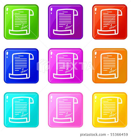 Agreement icons set 9 color collection Agreement icons set 9 color collection 55366459