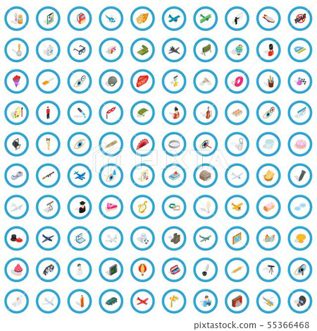 100 vocation icons set, isometric 3d style 100 vocation icons set, isometric 3d style 55366468