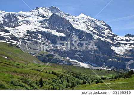 Hiking trail from Kleine Scheidegg to Wengern Alp from Jungfrau and Silverhorn 55366816
