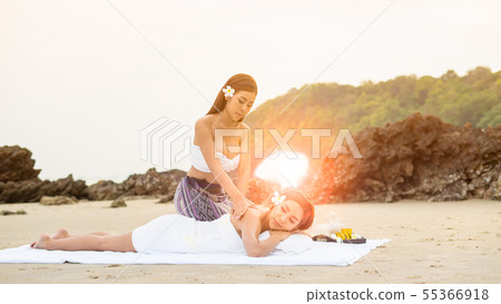 Young asian woman in beach spa.picture of 55366918
