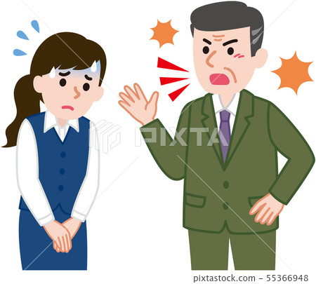Boss scolding young employees 55366948