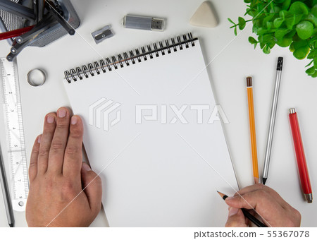 Human hand with pencil Human hand with pencil 55367078