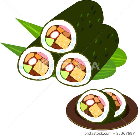 Stacked sushi rolls - Stock Illustration [55367697] - PIXTA