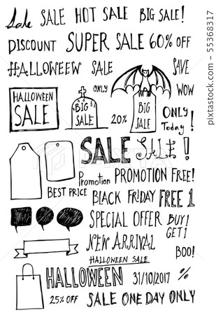 set of sale word doodle illustration Hand drawn set of sale word doodle illustration Hand drawn 55368317