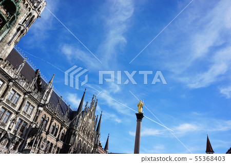German blue sky and contrail German blue sky and contrail 55368403