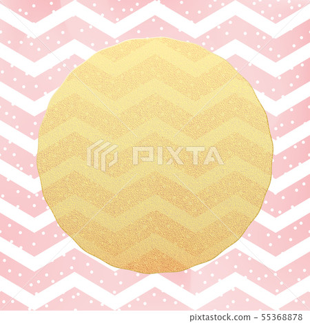 Greeting card template. Gold glitter foil dots confetti on striped white and pink background. EPS 10 Greeting card template. Gold glitter foil dots confetti on striped white and pink background. EPS 10 55368878