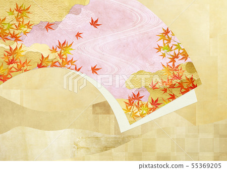 日式 - 背景材料 - 扇 - 秋葉 - 楓金 日式 - 背景材料 - 扇 - 秋葉 - 楓金 55369205