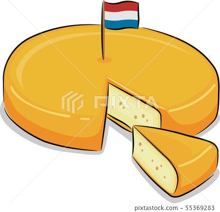 Netherlands Dutch Gouda Cheese Illustration 55369283